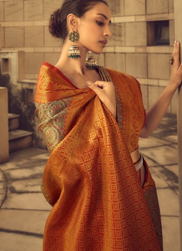 Fab Woven Banarasi Multi Colour Trendy Saree