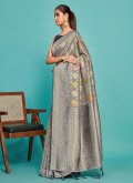 Fab Woven Silk Grey Designer Saree - 2