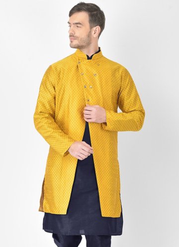 Fancy work Art Dupion Silk Yellow Jacket Style