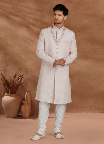 Fancy work Fancy Fabric Pink Indo Western Sherwani