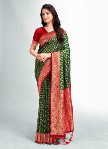 Fancy work Silk Green Classic Designer Saree