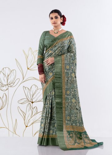Fancy work Silk Green Designer Traditional Saree