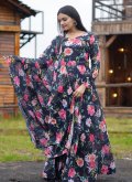 Faux Georgette Floor Length Gown in Multi Colour Enhanced with Digital Print - 2