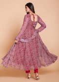 Faux Georgette Salwar Suit in Pink Enhanced with Printed - 2