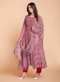 Faux Georgette Salwar Suit in Pink Enhanced with Printed - 3