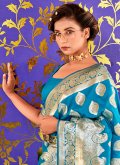 Firozi Banarasi Jacquard Work Designer Saree for Ceremonial - 1
