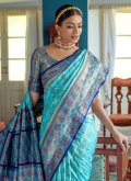 Firozi Banarasi Woven Designer Saree for Ceremonial - 2