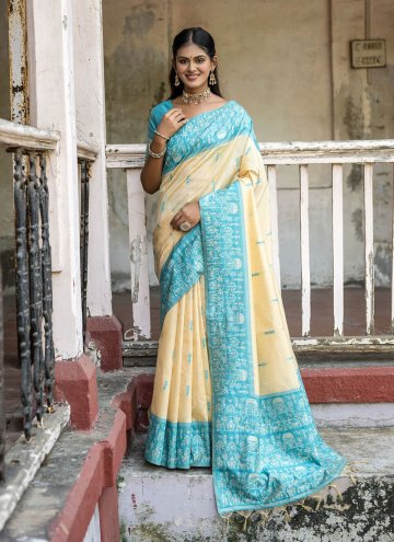 Firozi Handloom Silk Woven Trendy Saree