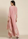 Foil Print Georgette Pink Salwar Suit - 1