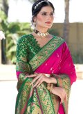 Fuchsia Silk Woven Designer Saree for Engagement - 1