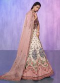 Georgette A Line Lehenga Choli in Off White Enhanced with Embroidered - 2