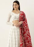Georgette A Line Lehenga Choli in Off White Enhanced with Sequins Work - 1