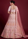 Georgette Designer Lehenga Choli in Pink Enhanced with Dori Work - 3