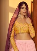 Georgette Designer Lehenga Choli in Pink Enhanced with Mukesh - 2