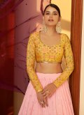 Georgette Designer Lehenga Choli in Pink Enhanced with Mukesh - 3