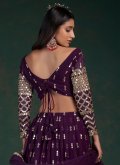 Georgette Designer Lehenga Choli in Purple Enhanced with Gota Work - 3