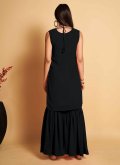 Georgette Designer Salwar Kameez in Black Enhanced with Sequins Work - 2