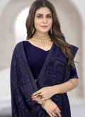 Georgette Designer Saree in Purple Enhanced with Embroidered - 1