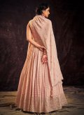 Georgette Gown in Rose Pink Enhanced with Mirror Work - 3