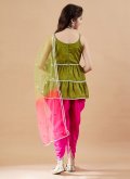 Georgette Salwar Suit in Sea Green Enhanced with Plain Work - 1