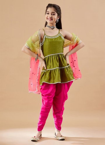 Georgette Salwar Suit in Sea Green Enhanced with Plain Work