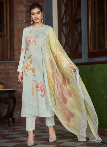 Georgette Trendy Salwar Kameez in Grey Enhanced wi