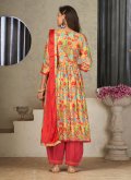 Georgette Trendy Salwar Suit in Multi Colour Enhanced with Embroidered - 2