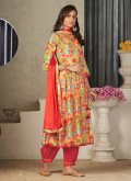 Georgette Trendy Salwar Suit in Multi Colour Enhanced with Embroidered - 3