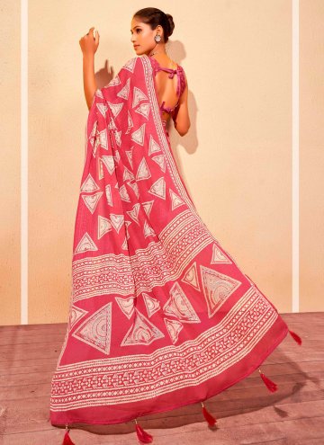 Georgette Trendy Saree in Pink Enhanced with Foil 