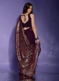 Georgette Trendy Saree in Purple Enhanced with Patch Border Work - 2