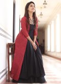 Glorious Black and Red Muslin Print Party Wear Kurti - 2