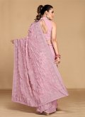 Glorious Embroidered Georgette Pink Trendy Saree - 2
