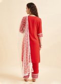 Glorious Embroidered Rayon Red Salwar Suit - 2
