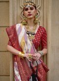 Glorious Fancy work Silk Multi Colour Designer Saree - 1