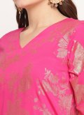 Glorious Fuchsia Crepe Silk Printed Salwar Suit - 1
