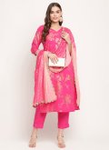 Glorious Fuchsia Crepe Silk Printed Salwar Suit - 2