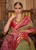 Glorious Green Banarasi Woven Designer Saree for Festival - 1