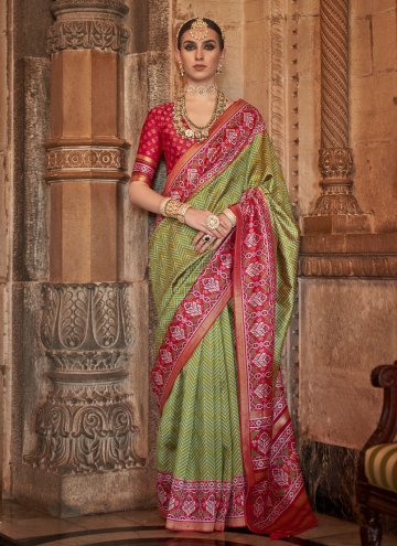 Glorious Green Banarasi Woven Designer Saree for Festival