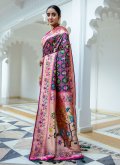 Glorious Green Silk Meenakari Classic Designer Saree for Ceremonial - 3