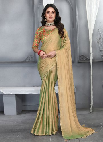 Glorious Green Silk Plain Work Designer Saree for 