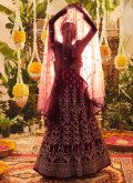 Glorious Maroon Net Embroidered Floor Length Suit for Ceremonial - 2