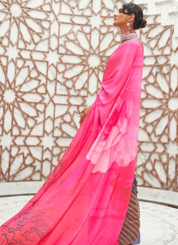 Glorious Multi Colour Crepe Silk Digital Print Designer Saree