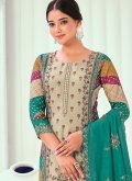 Glorious Multi Colour Muslin Digital Print Salwar Suit - 1