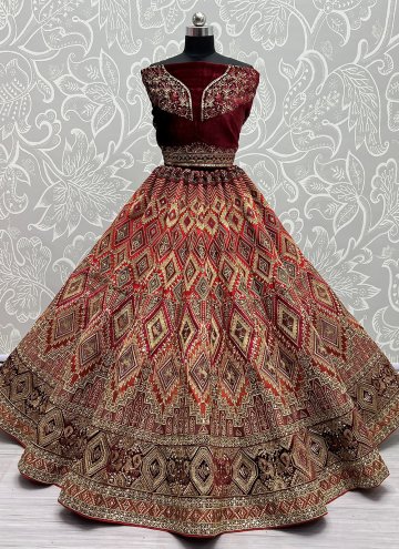 Glorious Multi Colour Silk Diamond Work Designer Lehenga Choli