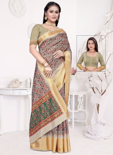 Glorious Multi Colour Silk Digital Print Classic Designer Saree
