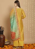 Glorious Mustard Chanderi Silk Embroidered Designer Salwar Kameez - 3