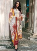 Glorious Off White Cotton  Digital Print Salwar Suit - 1