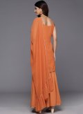 Glorious Orange Georgette Printed Salwar Suit for Ceremonial - 2