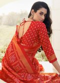 Glorious Orange Silk Border Designer Saree - 2