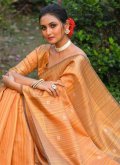 Glorious Orange Silk Woven Designer Saree - 1